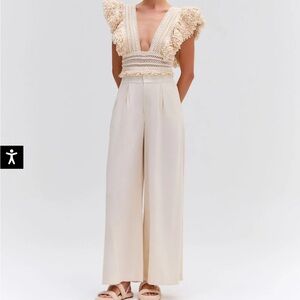 NWT PatBo Wide Leg Linen Pants in Natural